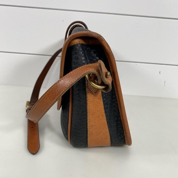 Vintage‎ Dooney & Bourke Bag Womens Black Brown Leather Crossbody Purse USA 90s - Picture 10 of 16
